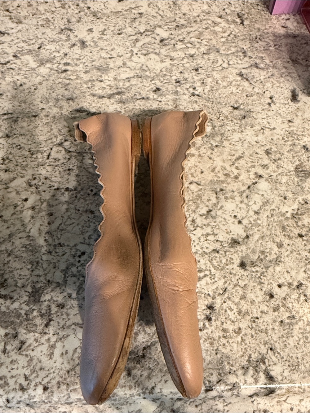 Chloe nude scalloped ballet flat - Picture 3 of 6